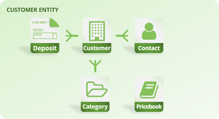 Overview of customer entity relation diagram