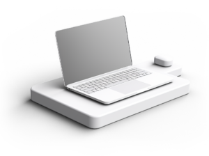A white laptop for demo purpose